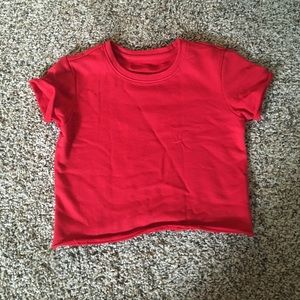 alphalete athletics lounge top in red